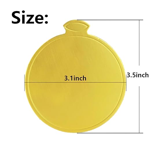 Mini Round Golden Cardboard Cake Base, Mousse Cake Boards 100PCS Paper Plates Circle Dessert Board Base Grease