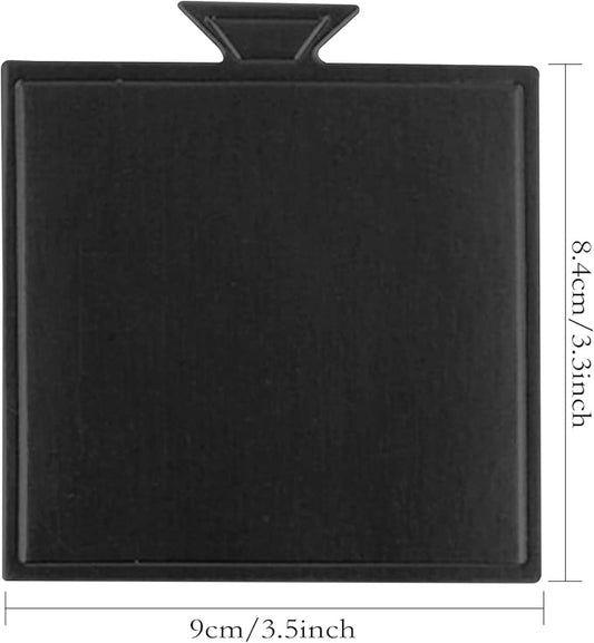 200 Pcs Mini Cake Boards, Black Mousse Mini Bases Board Plates Cupcake Dessert Display Trays Cardboard Dessert Board Pastry Base - Grease Proof (Square Cake Boards)