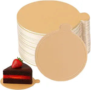 100 Pcs 3.1 Inch Mini Cake Boards Mousse Cupcake Base Paper Plates Circle Dessert