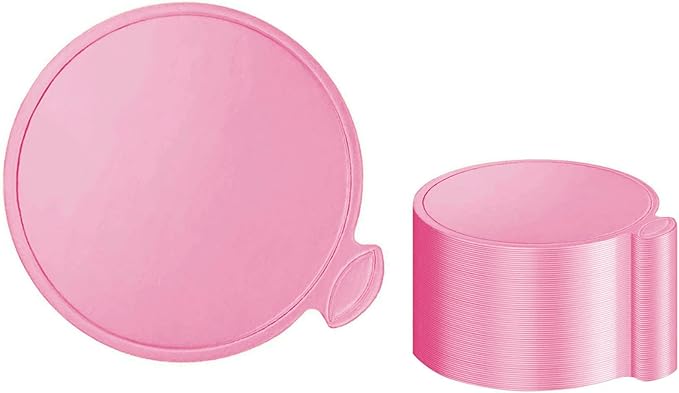 50pcs 3.15 Inch Mini Cake Boards Round Pink Mini Dessert Plates Mousse Cupcake Trays Base Paper Plates Circle Dessert Board