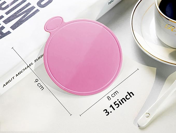 50pcs 3.15 Inch Mini Cake Boards Round Pink Mini Dessert Plates Mousse Cupcake Trays Base Paper Plates Circle Dessert Board