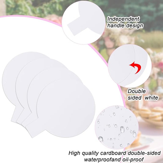 200 Pcs 2 Inch Round Cake Board with Tab Mini Pastry Reversible Waxed Cake Board for Dessert Display Trays Pastry Plates(White)