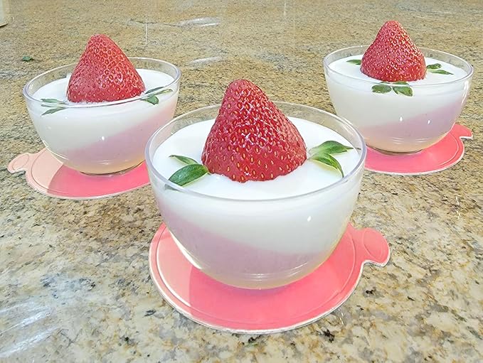 50pcs 3.15 Inch Mini Cake Boards Round Pink Mini Dessert Plates Mousse Cupcake Trays Base Paper Plates Circle Dessert Board