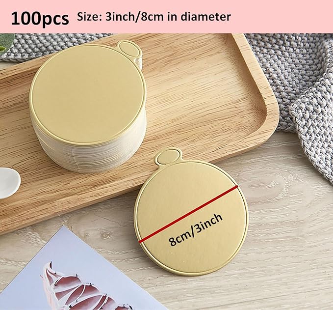 3.15 Inch Mini Round Golden Cake Boards 100pcs Mousse Cupcake Base Paper Plates Circle Dessert Board (Gold 3inch 100pcs)