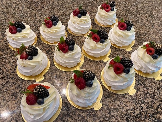 3.15 Inch Mini Round Golden Cake Boards 100pcs Mousse Cupcake Base Paper Plates Circle Dessert Board (Gold 3inch 100pcs)