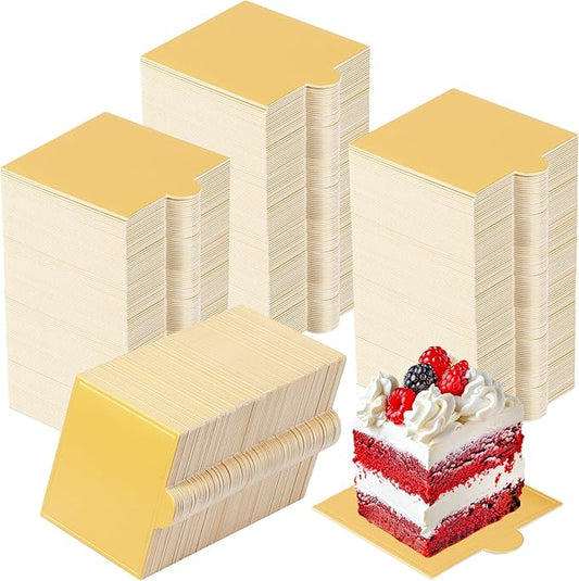 600 PCS 2.8 inch Mini Square Cake Boards, Premium Golden Mousse Cake Boards, Versatile Cupcake Bases & Dessert Displays, Perfect for Parties and Special Occasions