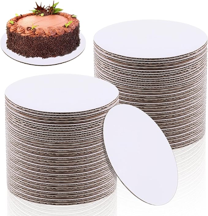 50 Packs 10 Inch Pastry Board, Round Cake Board, Waterproof and Oil-proof Cake Plate, White Circle Cake Base Boards, Mini Cake Boards for Baking Cake, Dessert and Crafts Display