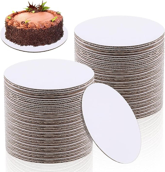 50 Packs 10 Inch Pastry Board, Round Cake Board, Waterproof and Oil-proof Cake Plate, White Circle Cake Base Boards, Mini Cake Boards for Baking Cake, Dessert and Crafts Display