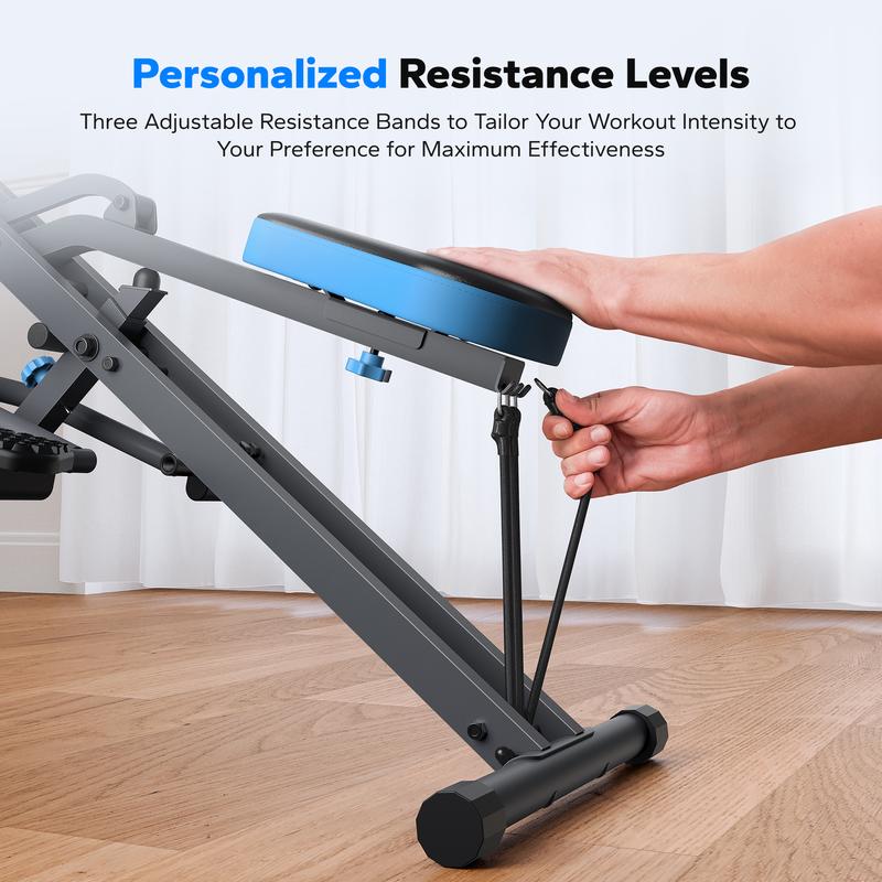 Squat Machine Glutes Workout Adjustable Resistance Foldable Exercise Equipment Leg Exercise Machine with 350lbs Weight Capacity, Rowing Machine